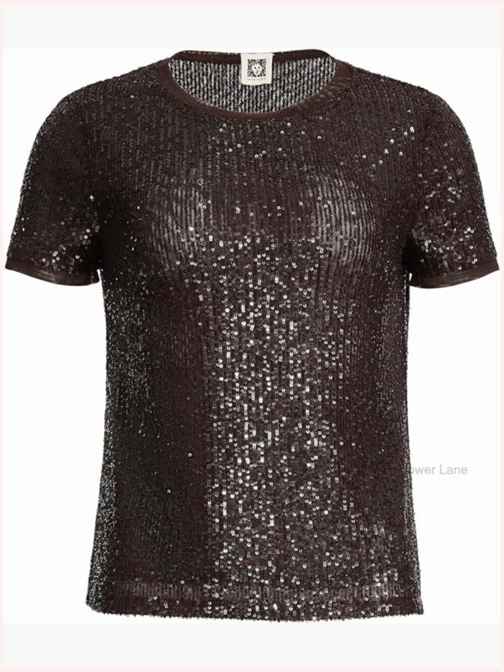 Short Sleeve Sequin Knit Shirt - Business Casual Top